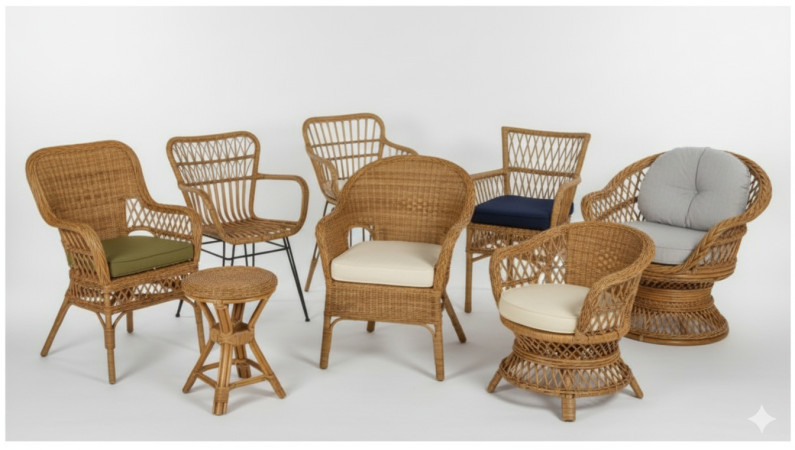 Cadeiras em Fibra Natural, Fibra  Sintética e Corda náutica